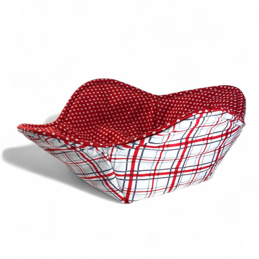 Red Plaid Bowl Cozy for Microwave
