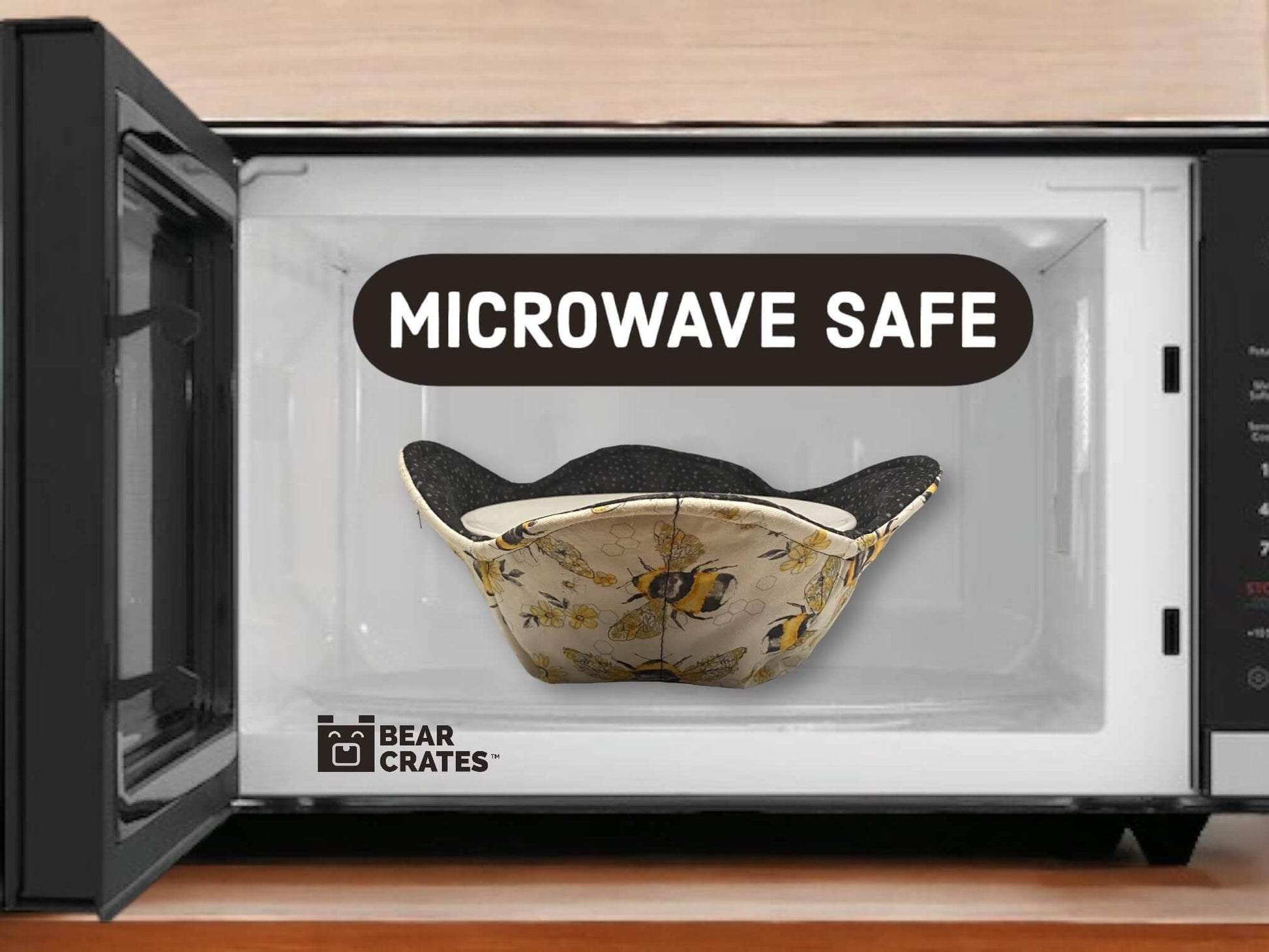 Microwave Bowl Cozy With Bee Fabric