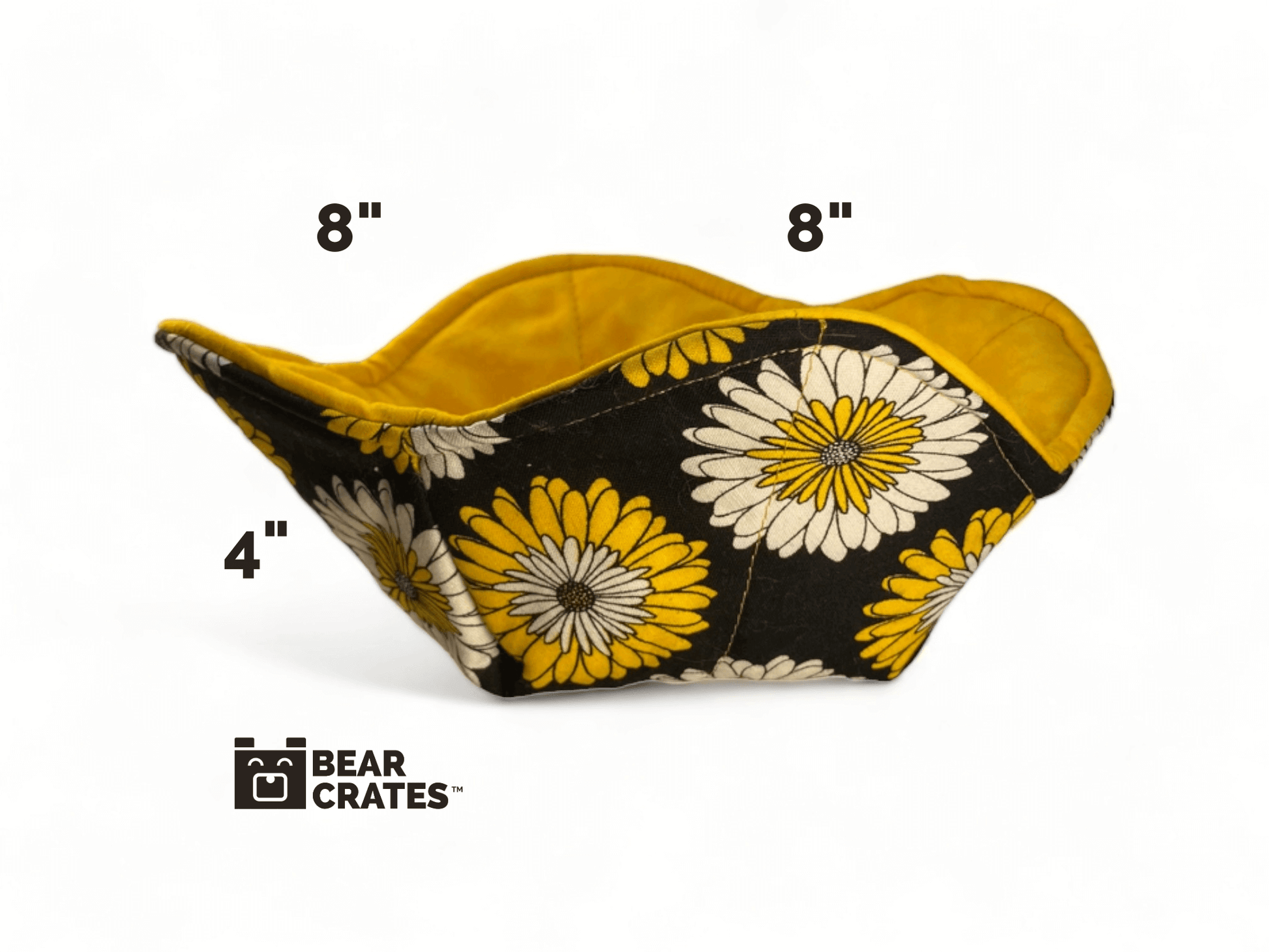 Yellow & Black Flower Bowl Cozy for College Care Package