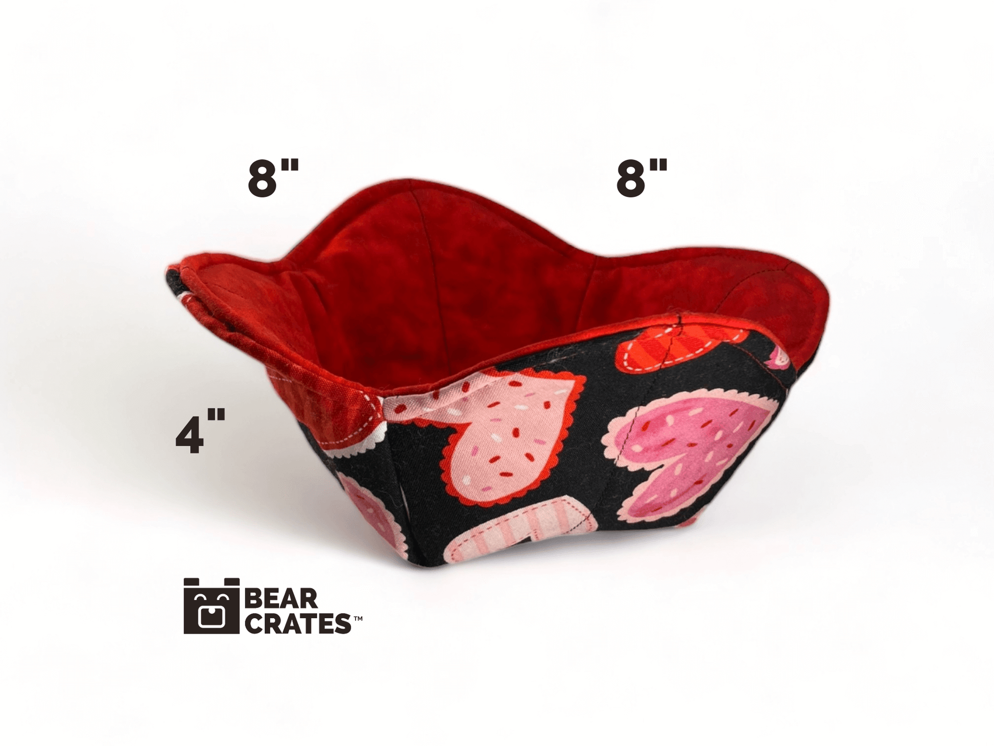 Microwave Bowl Cozy with Heart Fabric for Valentine's Day