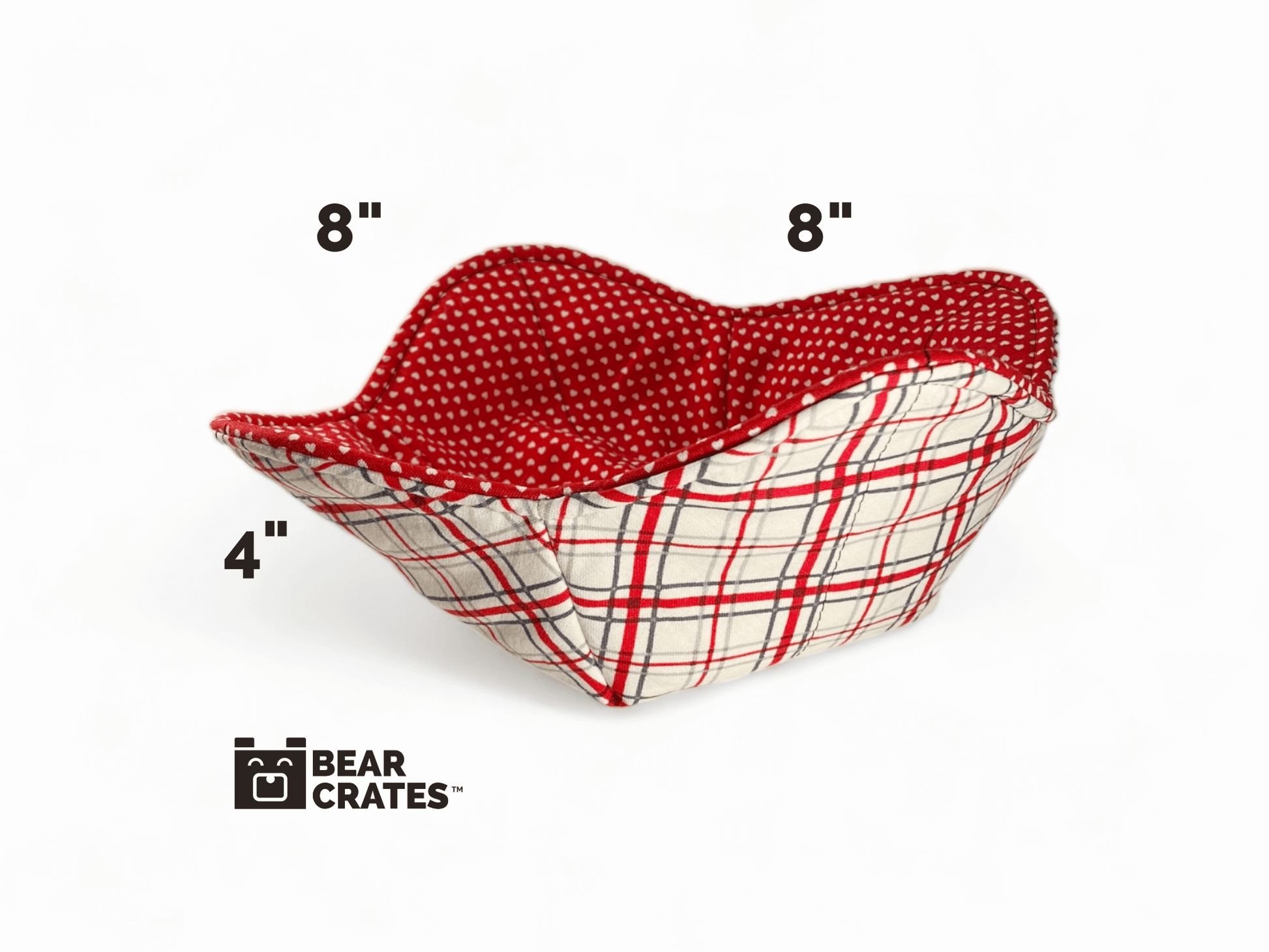 Red Plaid & Heart Microwave Bowl Cozy