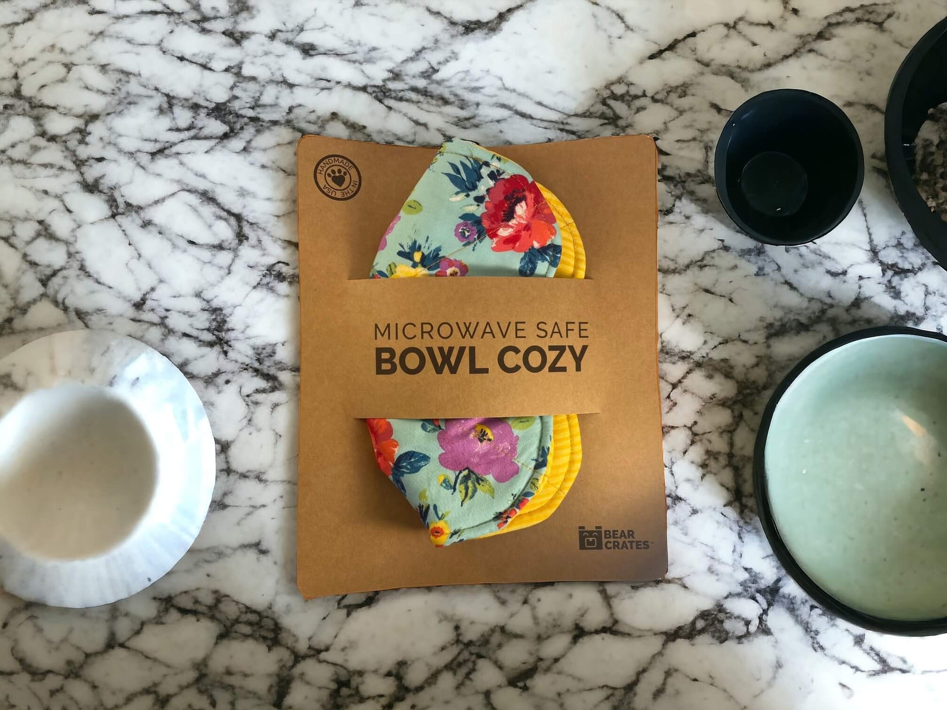 Yellow & Flower Bowl Cozy for Microwave