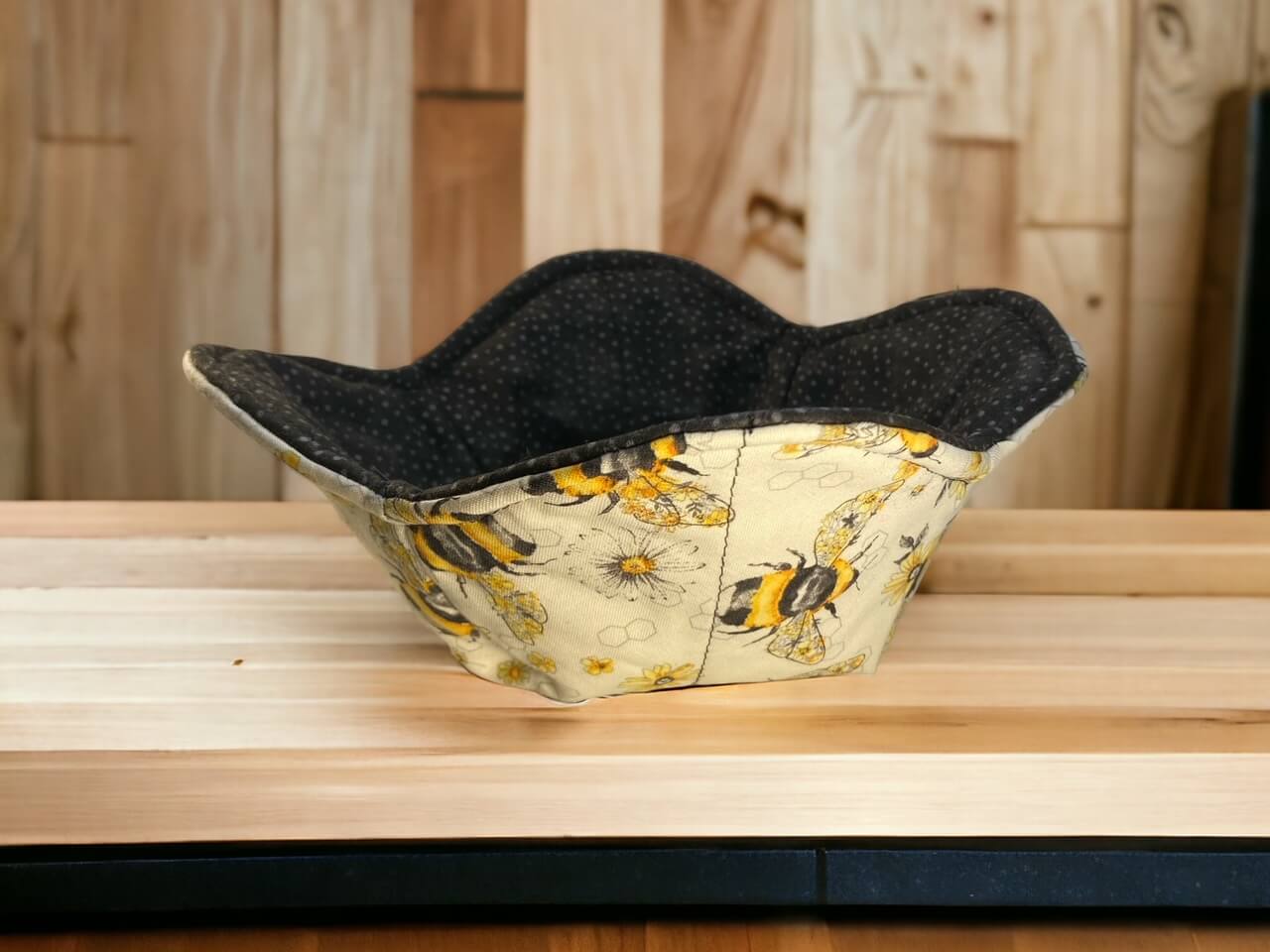 Microwave Bowl Cozy With Bee Fabric