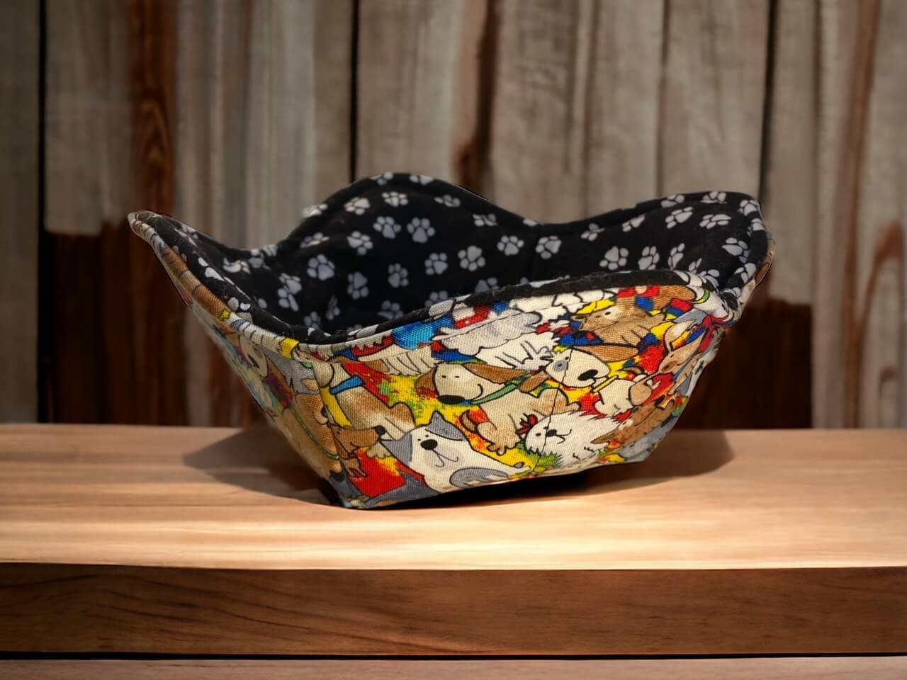 Microwave Bowl Cozy With Dogs & Paws