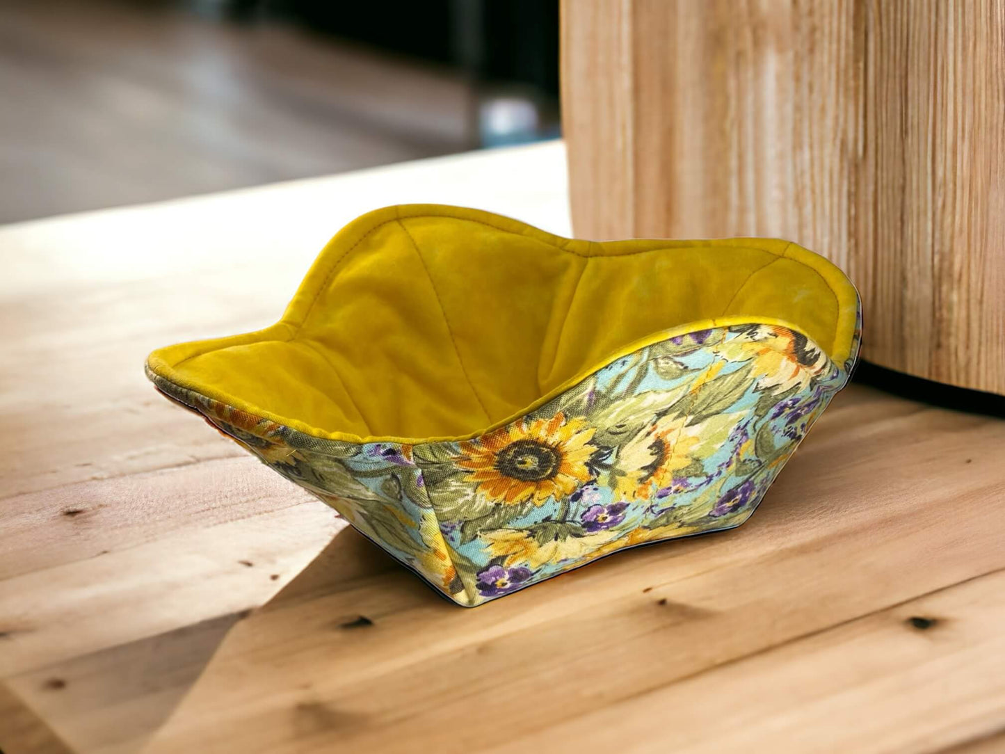 Yellow Sunflower Floral Bowl Cozy for Microwave