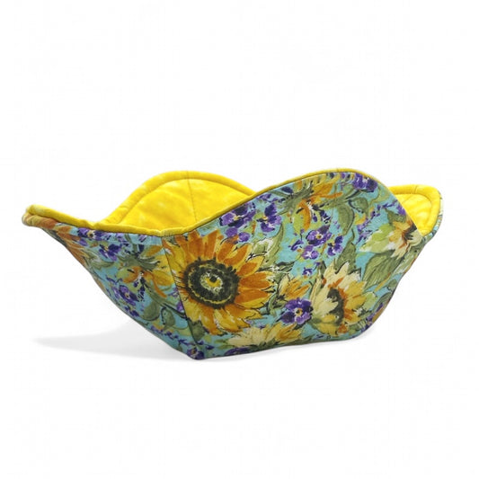Blue & Yellow Sunflower Microwave Bowl Cozy