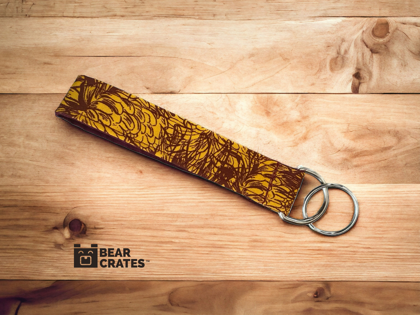 Wide Style Sunflower Key or Fob Wristlet with Maroon & Gold