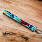 Thin Floral Keychain Wristlet with Swiveling Clasp