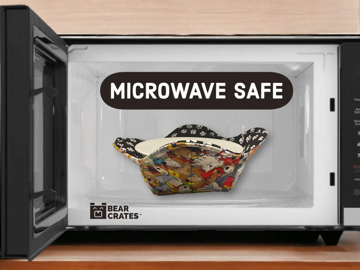 Microwave Bowl Cozy With Dogs & Paws