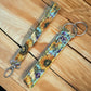 Stunning Fabric Key or Fob Wristlet with Sunflower Fabric and Silver Hardware