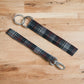 Plaid Fabric Key or Fob Wristlet with Silver Hardware