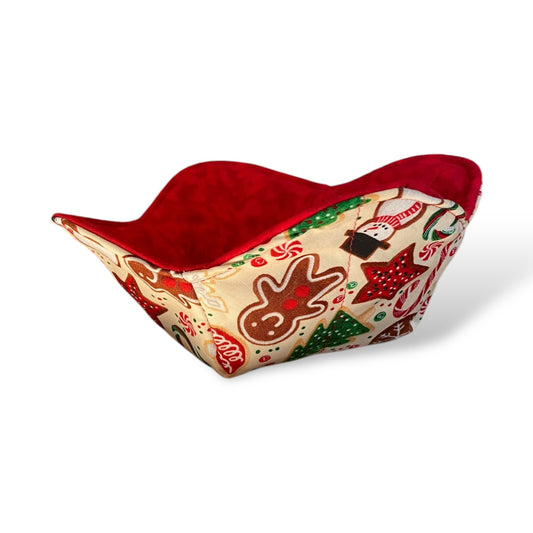 Bowl Cozy with Holiday Cookie Fabric